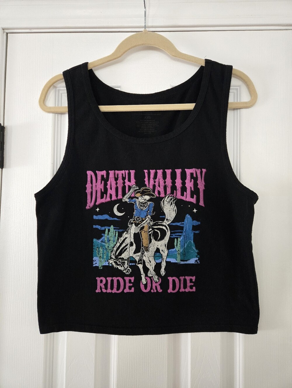 Zoe + Liv "Death Valley - Ride or Die" Graphic Crop Tank Top